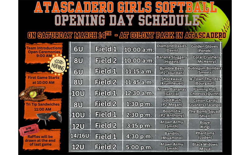 Opening Day Schedule! 