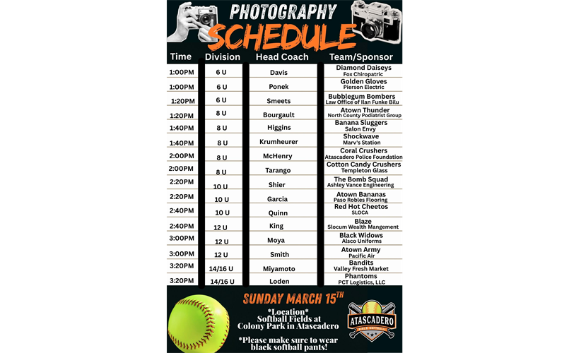 Photo Day - Sunday March 15th! 